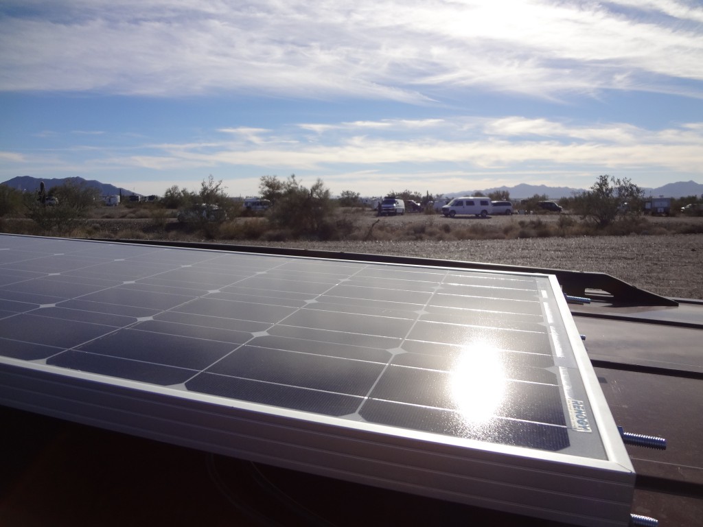 100 watt solar panel installed on La Vanne's roof