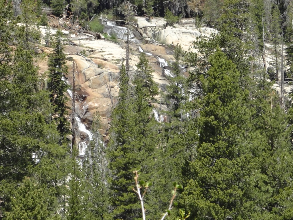 A closer view of Minaret Falls from my campsite